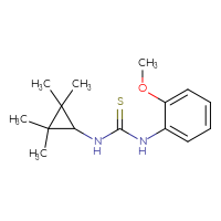 Chemical structure of 1-(2-methoxyphenyl)-3-(2,2,3,3-tetramethylcyclopropyl)thiourea - CSSB02016710068
