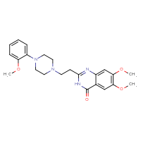 Chemical structure of 6,7-dimethoxy-2-{2-[4-(2-methoxyphenyl)piperazin-1-yl]ethyl}-3,4-dihydroquinazolin-4-one - CSSB00015309262