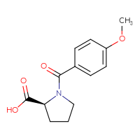 Chemical structure of (2S)-1-(4-methoxybenzoyl)pyrrolidine-2-carboxylic acid - CSSB00003162205