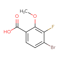 Chemical structure of 4-bromo-3-fluoro-2-methoxybenzoic acid - CSSB00011084201