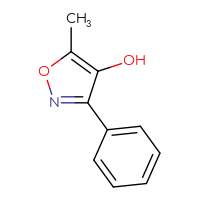 Chemical structure of 5-methyl-3-phenyl-1,2-oxazol-4-ol - CSSB00015256401