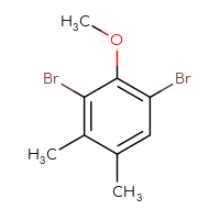 Chemical structure of 1,3-dibromo-2-methoxy-4,5-dimethylbenzene - CSSB15016561045