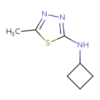 Chemical structure of N-cyclobutyl-5-methyl-1,3,4-thiadiazol-2-amine - CSSB00012177606