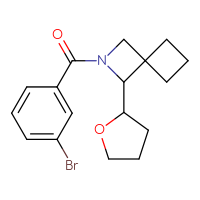 Chemical structure of 2-(3-bromobenzoyl)-1-(oxolan-2-yl)-2-azaspiro[3.3]heptane - CSSB00095092975
