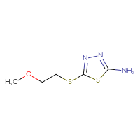 Chemical structure of 5-[(2-methoxyethyl)sulfanyl]-1,3,4-thiadiazol-2-amine - CSSB00000234114