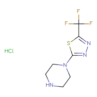 Chemical structure of 1-[5-(trifluoromethyl)-1,3,4-thiadiazol-2-yl]piperazine hydrochloride - CSSB00000708102