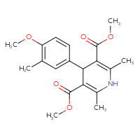 Chemical structure of 3,5-dimethyl 4-(4-methoxy-3-methylphenyl)-2,6-dimethyl-1,4-dihydropyridine-3,5-dicarboxylate - CSSB20539823038