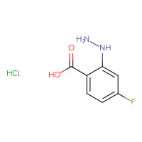 Chemical structure of 4-fluoro-2-hydrazinylbenzoic acid hydrochloride - CSSB03221031197