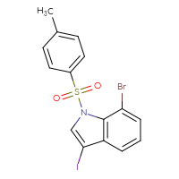 Chemical structure of 7-bromo-3-iodo-1-(4-methylbenzenesulfonyl)-1H-indole - CSSB21332128618