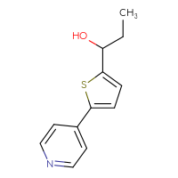 Chemical structure of 1-[5-(pyridin-4-yl)thiophen-2-yl]propan-1-ol - CSSB21246421017