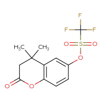 Chemical structure of 4,4-dimethyl-2-oxo-3,4-dihydro-2H-1-benzopyran-6-yl trifluoromethanesulfonate - CSSB20976903493