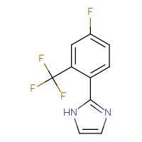 Chemical structure of 2-[4-fluoro-2-(trifluoromethyl)phenyl]-1H-imidazole - CSSB00006008809