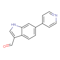 Chemical structure of 6-(pyridin-4-yl)-1H-indole-3-carbaldehyde - CSSB00159424155