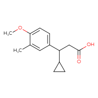 Chemical structure of 3-cyclopropyl-3-(4-methoxy-3-methylphenyl)propanoic acid - CSSB00121606146
