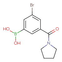 Chemical structure of [3-bromo-5-(pyrrolidine-1-carbonyl)phenyl]boronic acid - CSSB00025726476