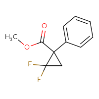 Chemical structure of methyl 2,2-difluoro-1-phenylcyclopropane-1-carboxylate - CSSB14962694582