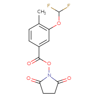 Chemical structure of 2,5-dioxopyrrolidin-1-yl 3-(difluoromethoxy)-4-methylbenzoate - CSSB20270179000