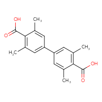 Chemical structure of 3,3',5,5'-tetramethyl-[1,1'-biphenyl]-4,4'-dicarboxylic acid - CSSB17214186289