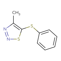 Chemical structure of 4-methyl-5-(phenylsulfanyl)-1,2,3-thiadiazole - CSSB00009994685