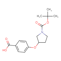 Chemical structure of 4-({1-[(tert-butoxy)carbonyl]pyrrolidin-3-yl}oxy)benzoic acid - CSSB00010070855