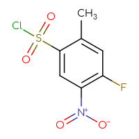 Chemical structure of 4-fluoro-2-methyl-5-nitrobenzene-1-sulfonyl chloride - CSSB00000687069