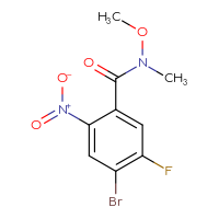 Chemical structure of 4-bromo-5-fluoro-N-methoxy-N-methyl-2-nitrobenzamide - CSSB00007477599