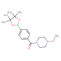 Chemical structure of 1-methoxy-4-[4-(4,4,5,5-tetramethyl-1,3,2-dioxaborolan-2-yl)benzoyl]piperazine - CSSB02533284463