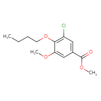 Chemical structure of methyl 4-butoxy-3-chloro-5-methoxybenzoate - CSSB15046475034