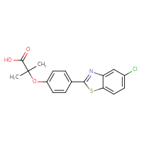 Chemical structure of 2-[4-(5-chloro-1,3-benzothiazol-2-yl)phenoxy]-2-methylpropanoic acid - CSSB00102522087