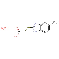 Chemical structure of 2-[(5-methyl-1H-1,3-benzodiazol-2-yl)sulfanyl]acetic acid hydrate - CSSB00015185757