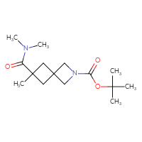 Chemical structure of tert-butyl 6-(dimethylcarbamoyl)-6-methyl-2-azaspiro[3.3]heptane-2-carboxylate - CSSB14882013207