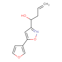 Chemical structure of 1-[5-(furan-3-yl)-1,2-oxazol-3-yl]but-3-en-1-ol - CSSB21246457068