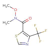 Chemical structure of N-methoxy-N-methyl-4-(trifluoromethyl)-1,3-thiazole-5-carboxamide - CSSB00103313121