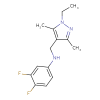 Chemical structure of N-[(1-ethyl-3,5-dimethyl-1H-pyrazol-4-yl)methyl]-3,4-difluoroaniline - CSSB00015199319