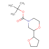 Chemical structure of tert-butyl 2-(oxolan-2-yl)morpholine-4-carboxylate - CSSB00113825508
