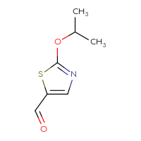 Chemical structure of 2-(propan-2-yloxy)-1,3-thiazole-5-carbaldehyde - CSSB00120908226