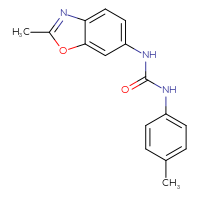 Chemical structure of 3-(2-methyl-1,3-benzoxazol-6-yl)-1-(4-methylphenyl)urea - CSSB00025731055