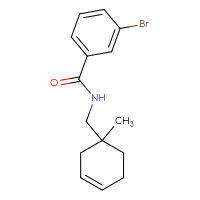 Chemical structure of 3-bromo-N-[(1-methylcyclohex-3-en-1-yl)methyl]benzamide - CSSB02177319530
