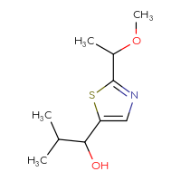 Chemical structure of 1-[2-(1-methoxyethyl)-1,3-thiazol-5-yl]-2-methylpropan-1-ol - CSSB20605288453