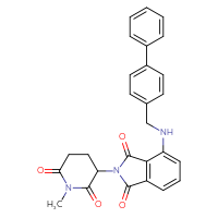 Chemical structure of 4-[({[1,1'-biphenyl]-4-yl}methyl)amino]-2-(1-methyl-2,6-dioxopiperidin-3-yl)-2,3-dihydro-1H-isoindole-1,3-dione - CSSB06559340344