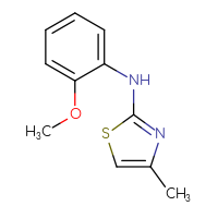 Chemical structure of N-(2-methoxyphenyl)-4-methyl-1,3-thiazol-2-amine - CSSB00021135066