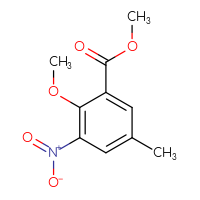 Chemical structure of methyl 2-methoxy-5-methyl-3-nitrobenzoate - CSSB00010183373