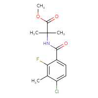 Chemical structure of methyl 2-[(4-chloro-2-fluoro-3-methylphenyl)formamido]-2-methylpropanoate - CSSB21531598748