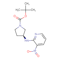 Chemical structure of tert-butyl (3S)-3-[(3-nitropyridin-2-yl)amino]pyrrolidine-1-carboxylate - CSSB00016992144
