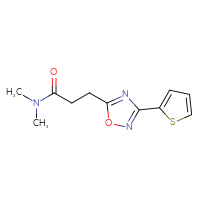 Chemical structure of N,N-dimethyl-3-[3-(thiophen-2-yl)-1,2,4-oxadiazol-5-yl]propanamide - CSSB00103391725