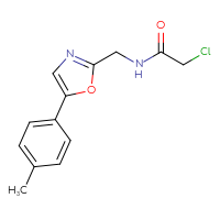 Chemical structure of 2-chloro-N-{[5-(4-methylphenyl)-1,3-oxazol-2-yl]methyl}acetamide - CSSB01792830696
