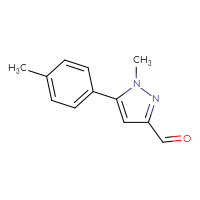 Chemical structure of 1-methyl-5-(4-methylphenyl)-1H-pyrazole-3-carbaldehyde - CSSB00010223610