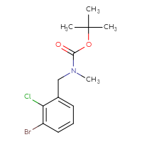 Chemical structure of tert-butyl N-[(3-bromo-2-chlorophenyl)methyl]-N-methylcarbamate - CSSB03440288670