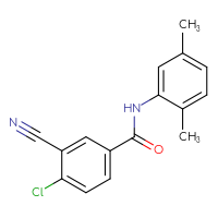 Chemical structure of 4-chloro-3-cyano-N-(2,5-dimethylphenyl)benzamide - CSSB02032838258