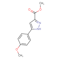 Chemical structure of methyl 5-(4-methoxyphenyl)-1H-pyrazole-3-carboxylate - CSSB00000262047